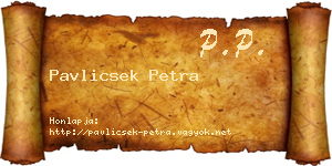 Pavlicsek Petra névjegykártya