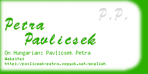 petra pavlicsek business card